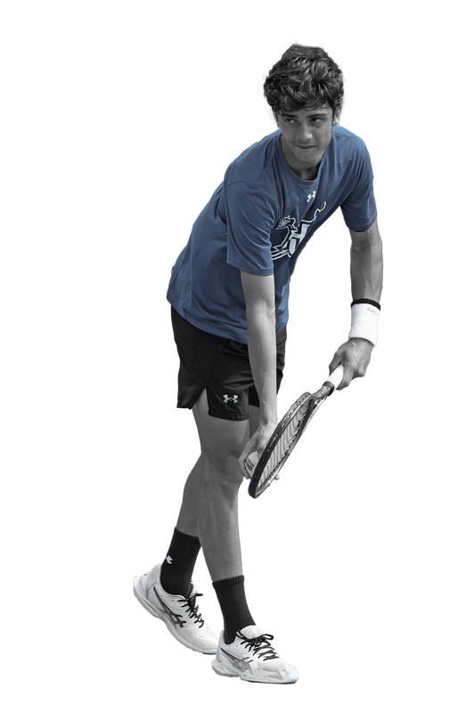 Person holding a tennis racket 